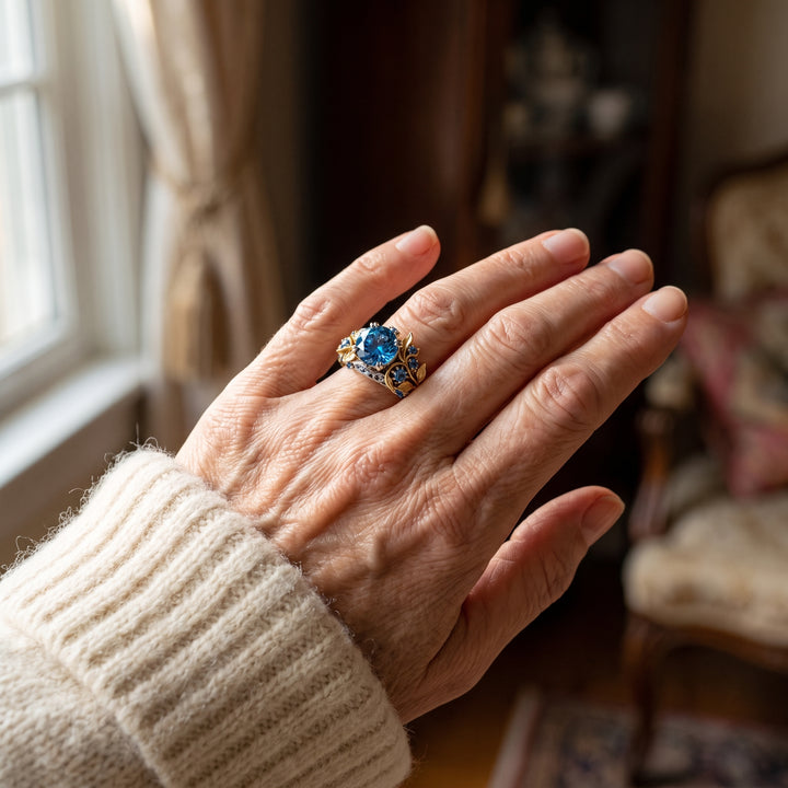 gold-blue-topaz-vintage-ring W