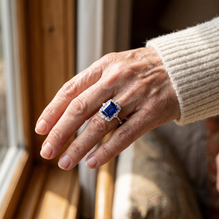 halo-emerald-cut-blue-sapphire-ring W