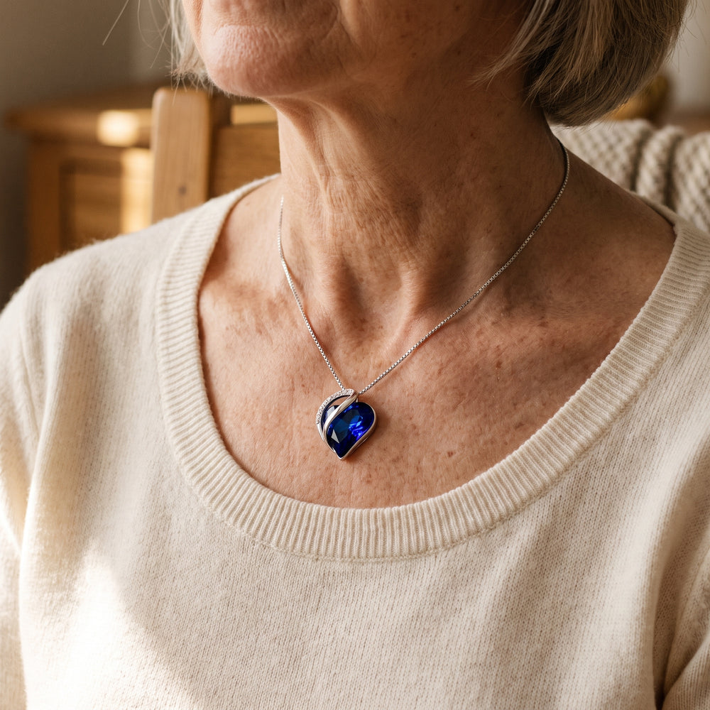silver-sapphire-heart-necklace W