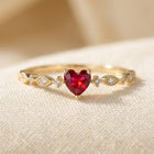 Gold Ruby Heart Ring 1