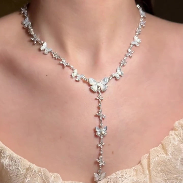 Natural white shell necklace &amp; earrings &amp; ring