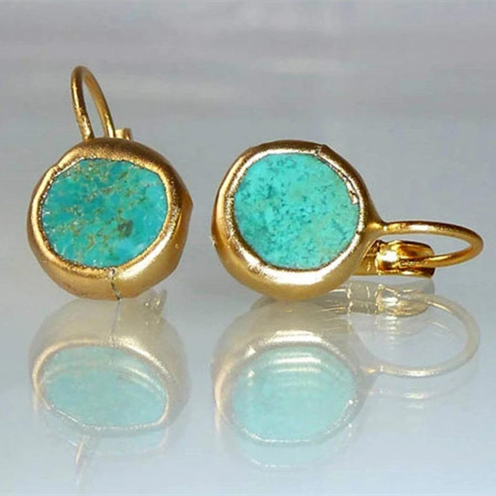 Eva - Gold Earrings with Turquoise