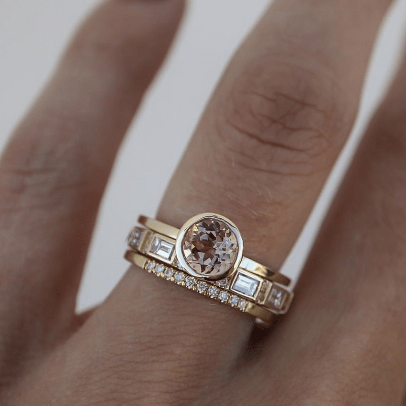 Colette - Gold Crystal Ring Set