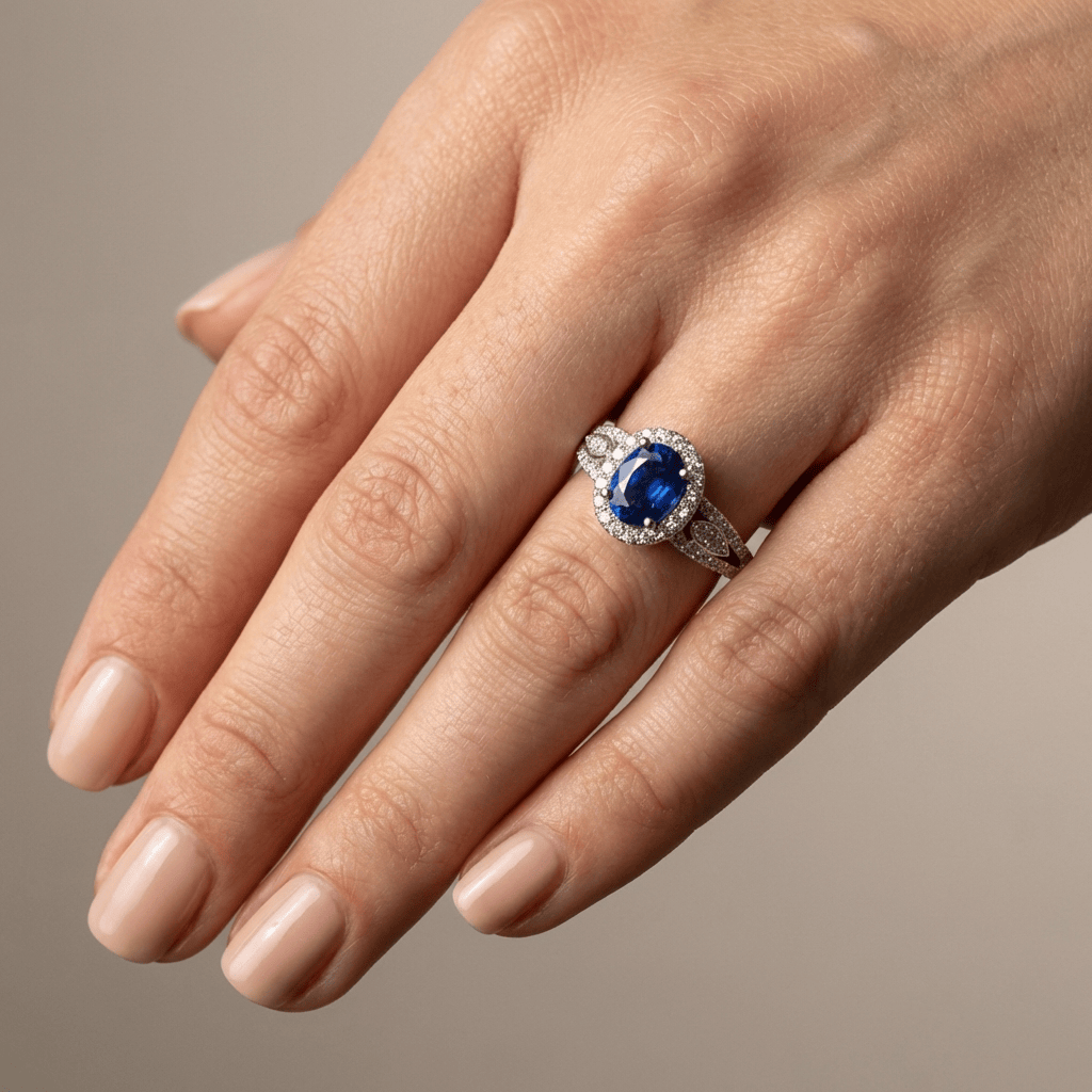 Leonora White Gold Sapphire Ring