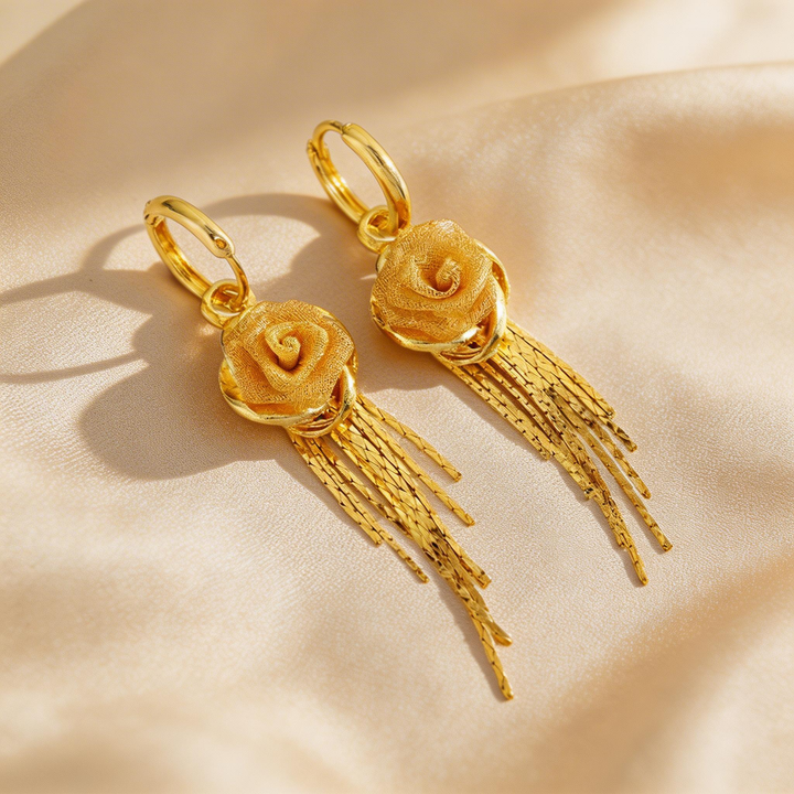 Elegant Flower Tassel Earrings