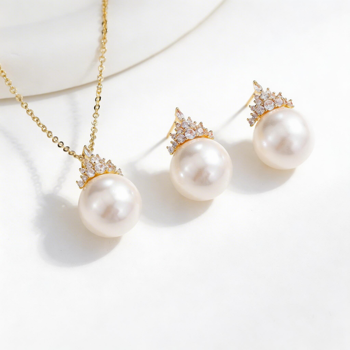 Elegant Crown Pearl Jewelry Set