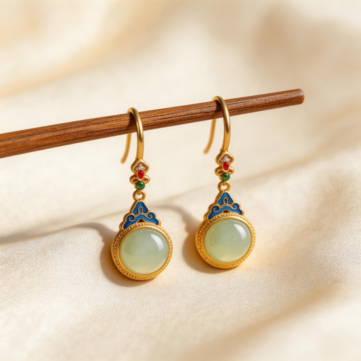 Lucky Jade Cloud Drop Earrings