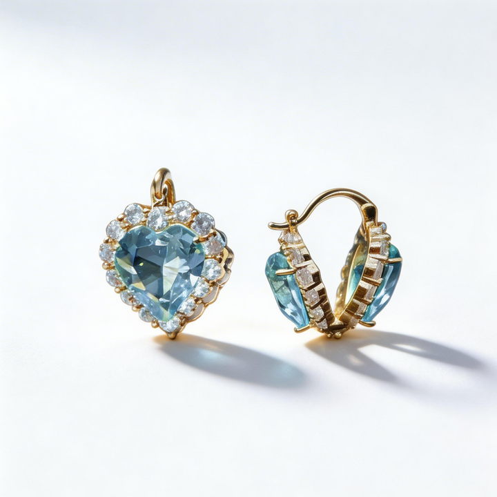 Elegant Double-Sided Heart Crystal Earrings