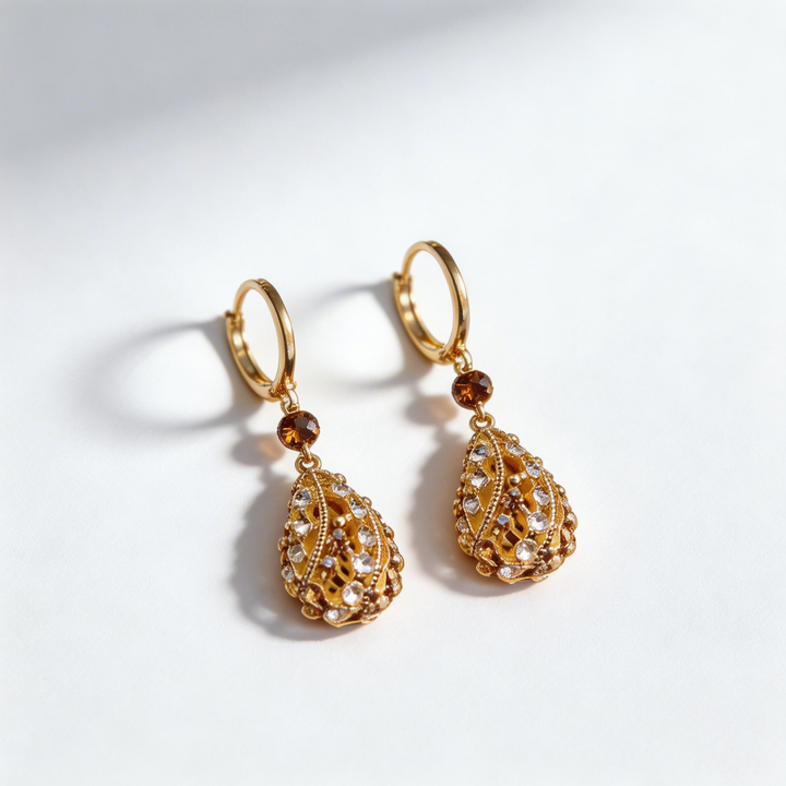 Elegant Natural Crystal Teardrop Earrings