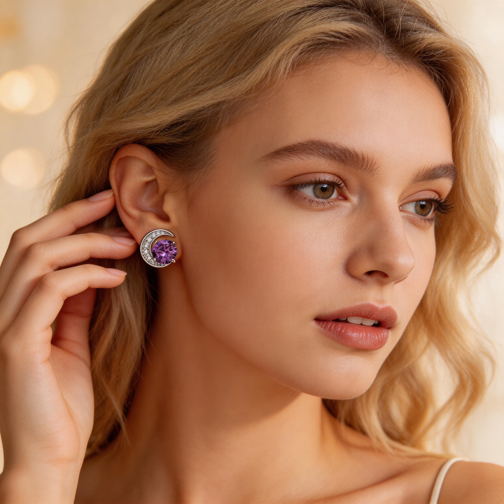 Elegant Sun, Moon &amp; Star Stud Earrings