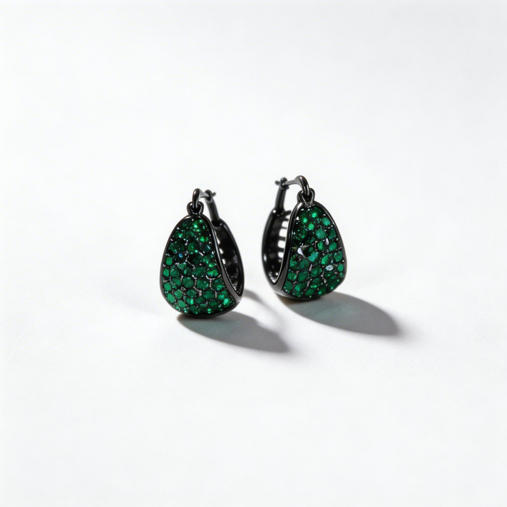 Natural Crystal Pavé Drop Earrings