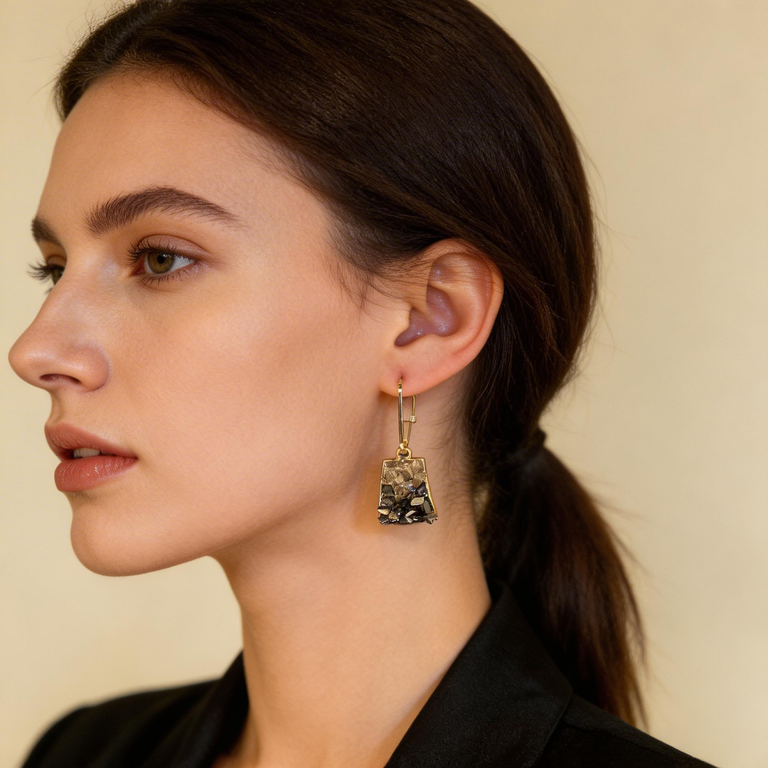 Mixed Crystal Trapeze Drop Hook Earrings