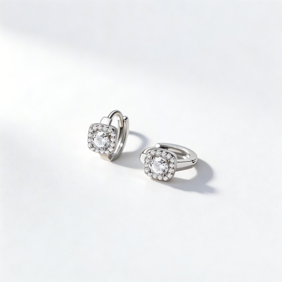 Classic Cushion-Set Diamond Stud Earrings