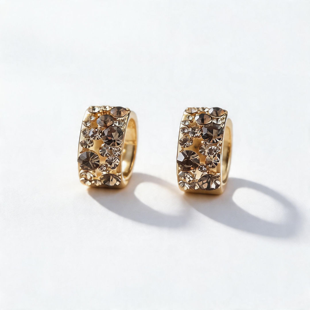 Vintage Pavé Wide Hoop Earrings