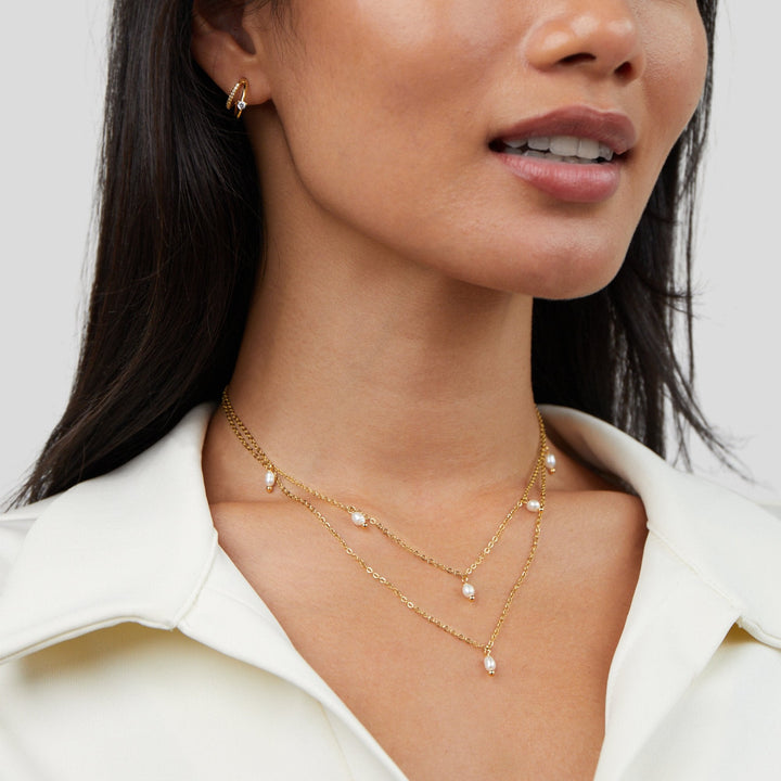Tanya – Gold Necklace with Layered and Modern Links.
