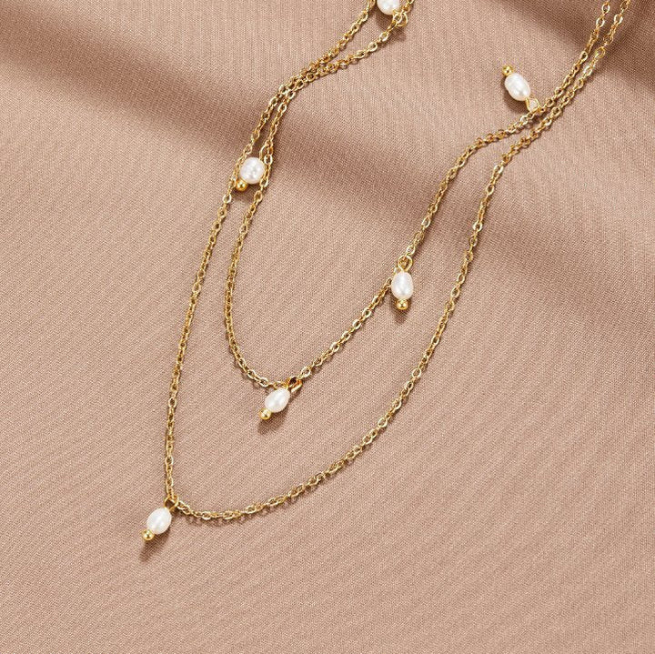 Tanya – Gold Necklace with Layered and Modern Links.